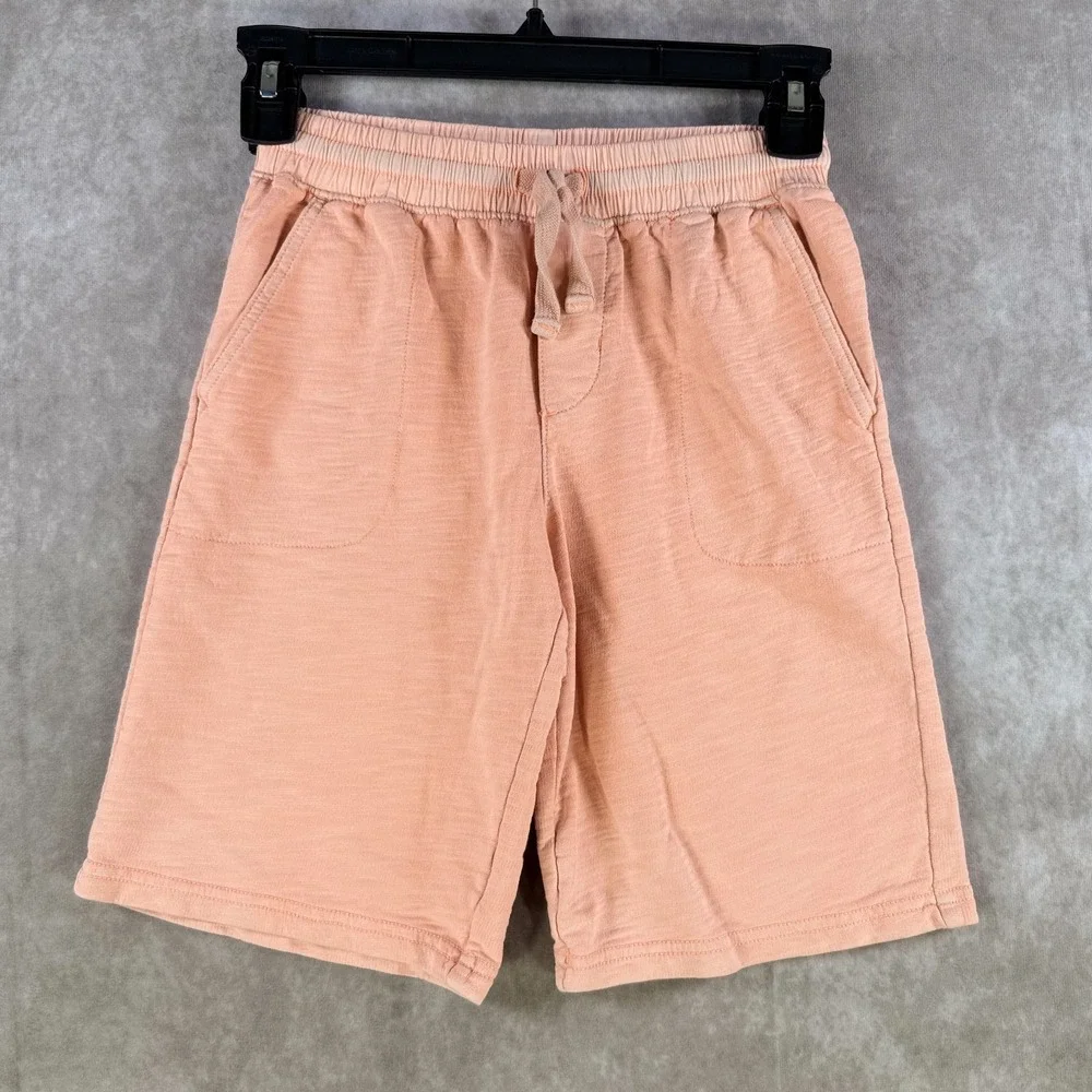 Carters Boys Drawstring Pull On Shorts‎ Peach Orange Youth Size 8 Pockets Cotton
